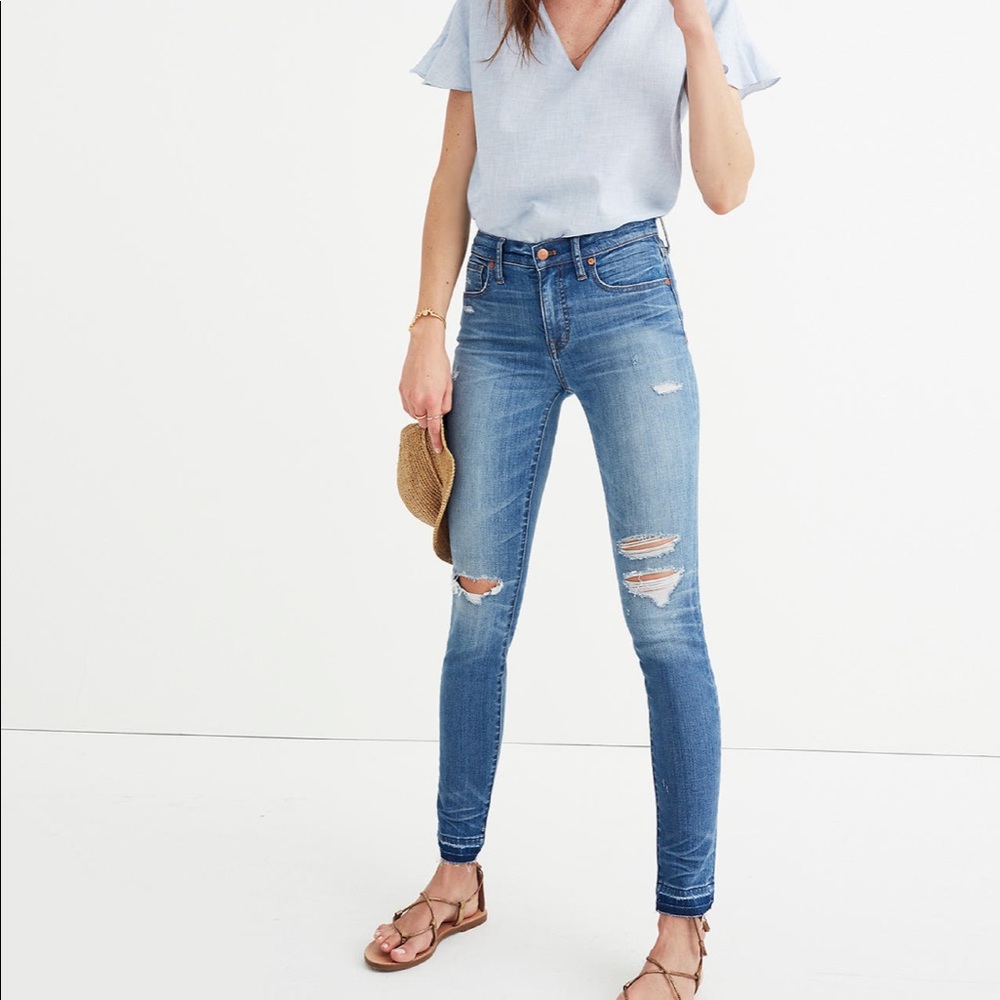 Madewell 9” high rise skinny jeans